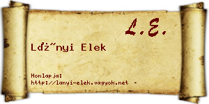 Lányi Elek névjegykártya