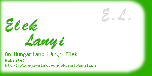 elek lanyi business card